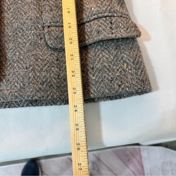 Vintage Halston women’s wool blazer jacket size 6 six grey tan office career - Picture 8 of 8